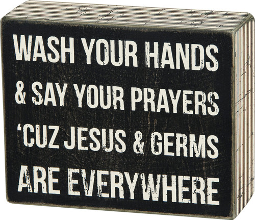 Jesus & Germs Box Sign