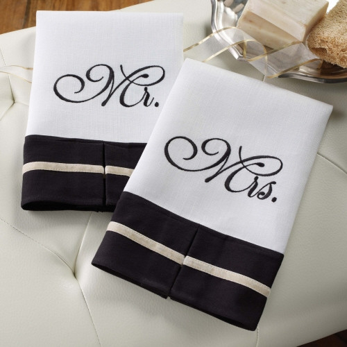 Mr. & Mrs. Linen Towels - set of 2