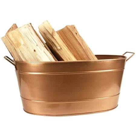 Copper Oval Tub with Wrought Iron Handles