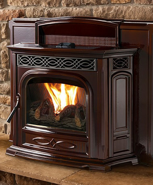 XXV-TC Pellet Stove - Porcelain Majolica Brown - Black Swan Home