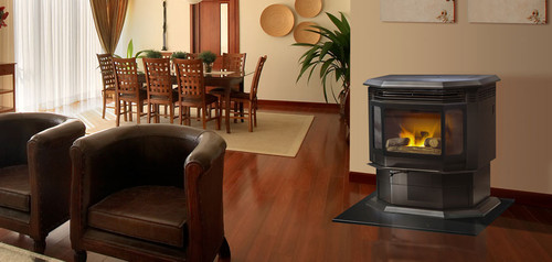 Classic Bay 1200 Pellet Stove - Classic Black