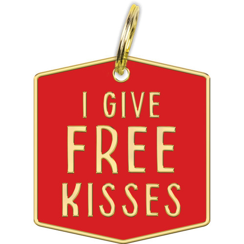 I Give Free Kisses Collar Charm