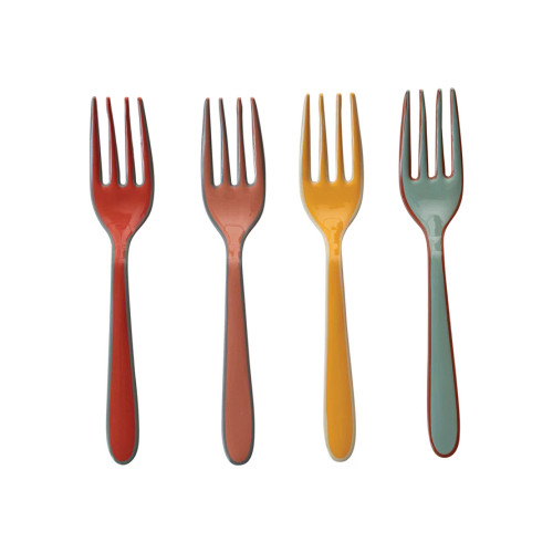 Pastel Enamel Ware Forks - Set of 4