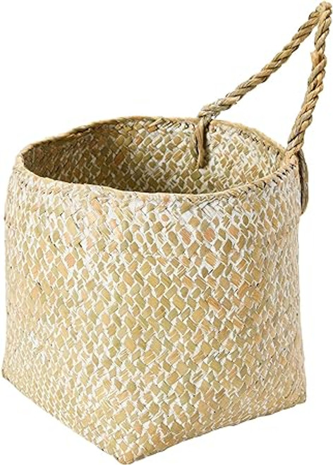 Hand-Woven Wall Basket with Handles - Large