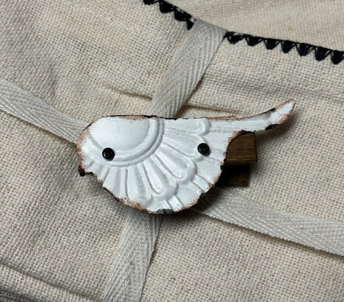White Tin Ceiling Metal Bird Clip