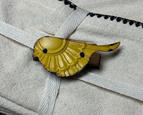Yellow Tin Ceiling Metal Bird Clip
