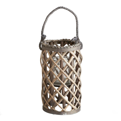  Grey Willow Branch and Rope Slim Lantern