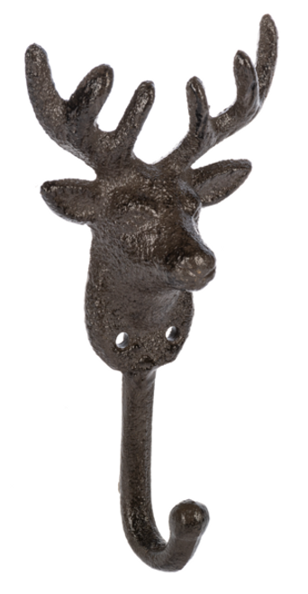 Cast Iron Stag Wall Hook - Antique Iron