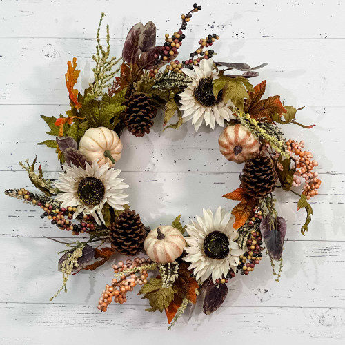 Sunflower and Pumpkin Wreath