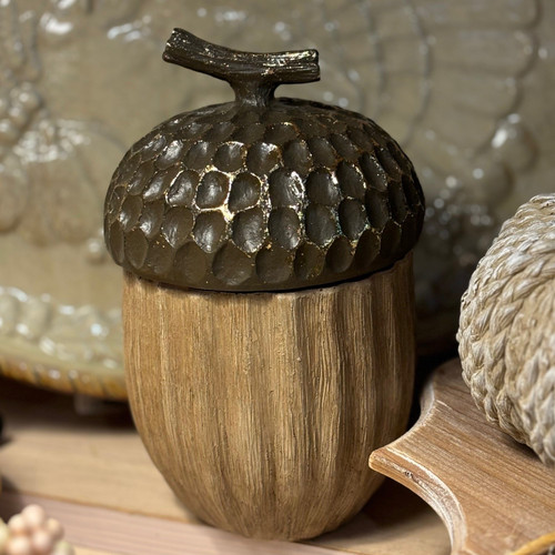 Gilded Acorn Canister - Large