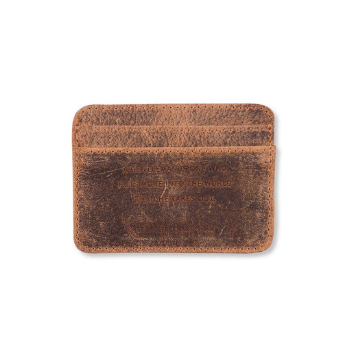 George Bernard Shaw Wallet- Distressed - Medium Brown