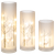 Frosted Birch Tree and Deer LED Pillar Candle - Large