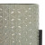 Cosima farmhouse planter featuring glossy sage green metal pot with an embossed geometric starburst pattern resting on minimalist black metal stands.