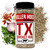 A clear plastic shaker bottle of Killer Hogs "TX Brisket Rub" with a black cap, showcasing a coarse blend of salt, pepper, and garlic spices inside. The front label features the bold red and white "TX" lettering and the signature Killer Hogs silhouette logo of a pig.