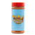 A close-up of a Meat Church "The Holy Gospel BBQ Rub" shaker bottle against a clean white background. The bottle features a vibrant light blue label with cartoon illustrations of a cow, pig, and chicken in a church-choir style setting, topped with a red lid.