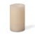 A realistic bisque-colored pillar LED candle featuring a genuine wax exterior and a soft, flickering faux flame that mimics the warm glow of a traditional candle.