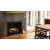 Front view of the Heat & Glo 6KX 36-inch direct vent gas fireplace showcasing its vibrant flame display, highly detailed realistic Driftwood log set, and a traditional Large Tranquil Greige refractory brick interior lining.