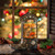 A western-themed holiday waterglobe shaped like a detailed, dark brown cowboy boot decorated with festive country holiday artwork and illuminated from within.