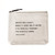 canvas zip bag featuring the Marilyn Monroe quote Imperfection is beauty, madness is genius.