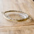 Antique Brass Leaf Trimmed Oval Glass Dish