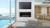 Front view of a COSMO 42-inch linear direct vent natural gas fireplace showcasing a modern, continuous ribbon flame spreading over reflective glass media.