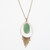 Stone Pendant Necklace - Green Agate