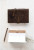 Leather Bound Journal with Handmade Paper, Embossed Tree and Tie