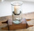 Handblown Glass Hurricane Candleholder With Rustic Tray - 12"