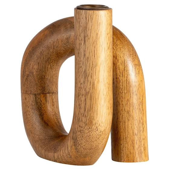 Wood Looped Taper Candle Holder