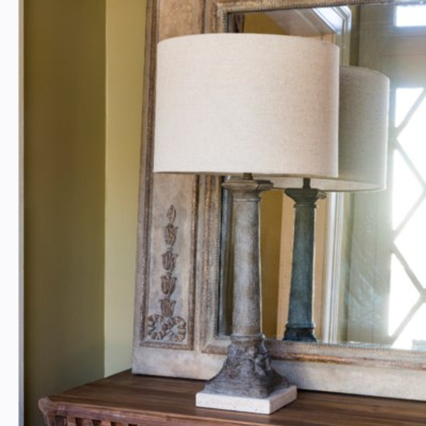 Aged Column Lamp