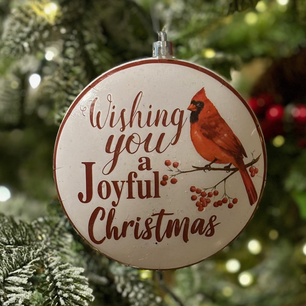 Cardinal Sentiment Disc Ornament