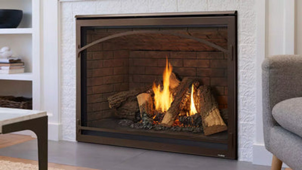 CaliberX 36" Direct Vent Gas Fireplace Top/Rear Vent with Intellifire Touch Ignition and Weathered Brick Refractory (NG)
