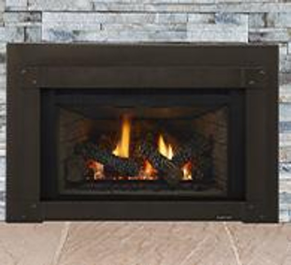 Large 35" direct vent gas fireplace insert with intellifire touch ignition system (NG)