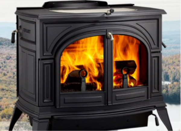 Defiant Wood Stove with Transition Doors - Classic Black