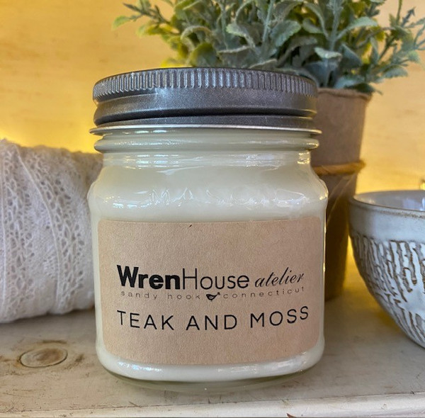 Wren House Atelier Teak and Moss Candle - 9 oz. Jar