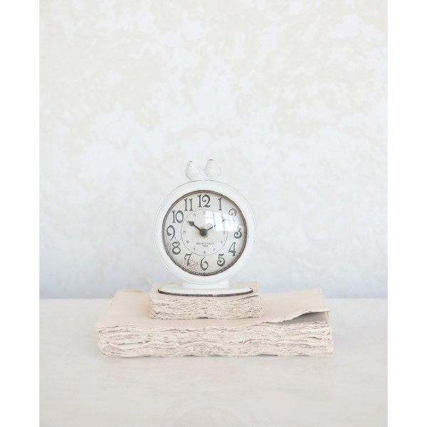 Heirloom Pewter Mantel Clock with Birds