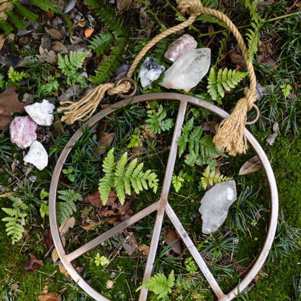 Peace Sign - Metal and Jute