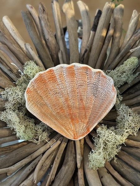 Stoneware Shell Bowl - Salmon