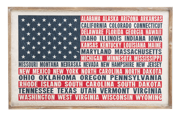 American Flag with States Wall Decor