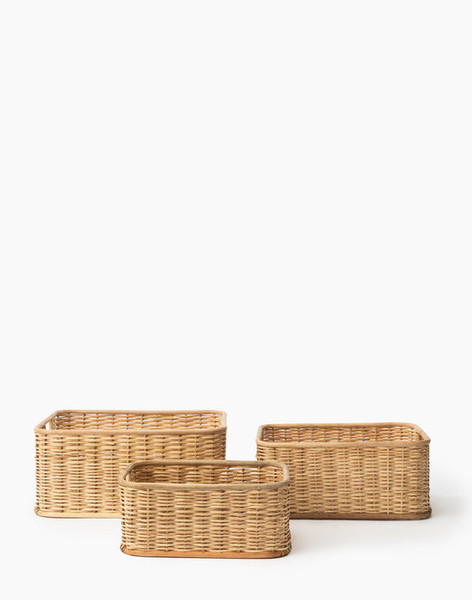 Palm and Rattan Basket - Medium