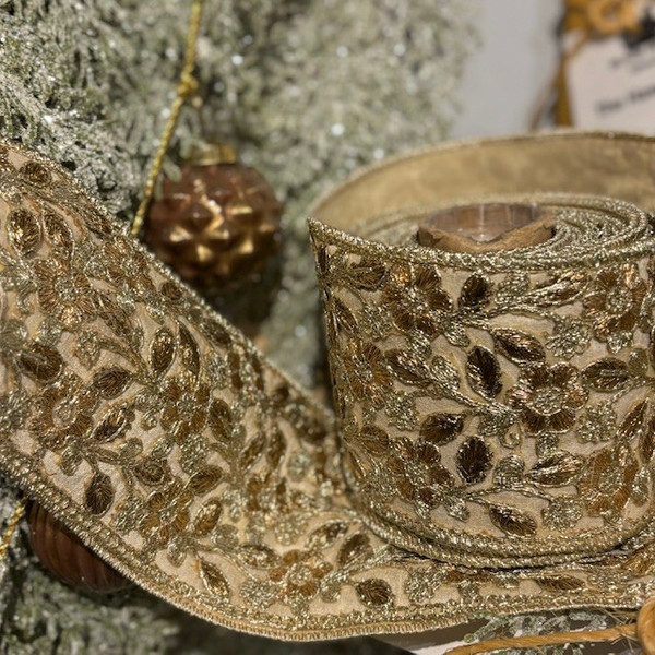 Beatrice Dupion Silk Floral  Ribbon