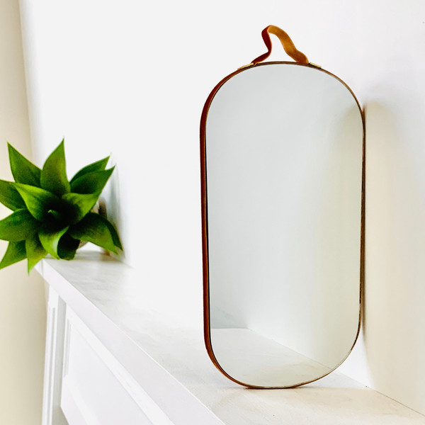 Oval Velvet Edge Mirror - Large