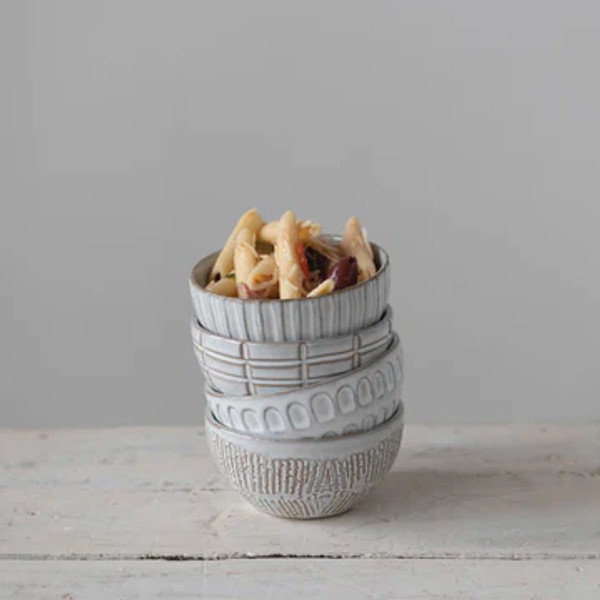Debossed Stoneware Bowl - D