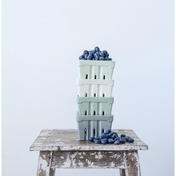 Stoneware Berry Basket -Biscuit