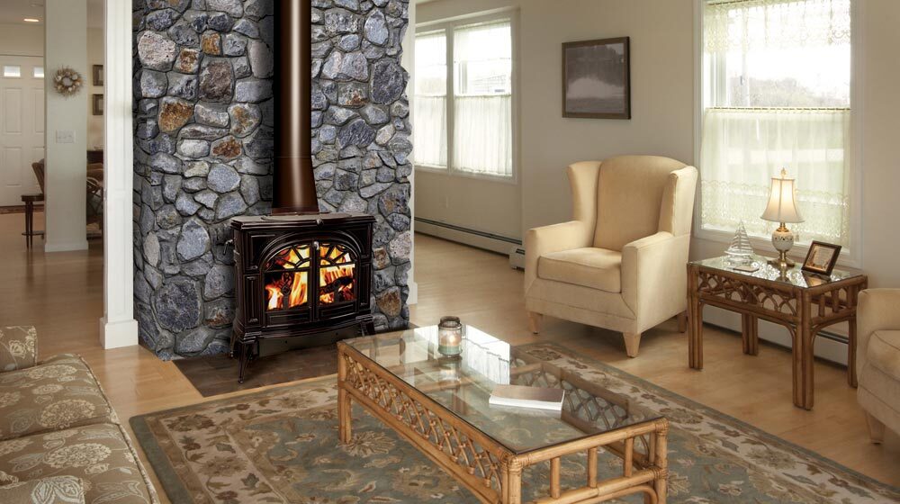 Vermont Castings traditional cast iron wood stove