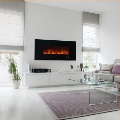 Modern Flames Ambiance electric fireplace with Black Glass finish