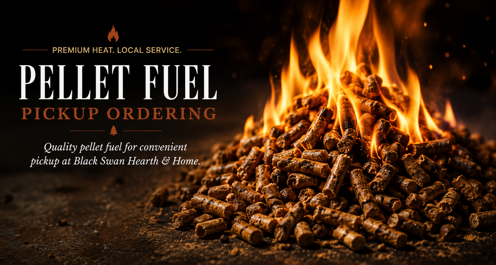 Pellet fuel pickup ordering at Black Swan Hearth and Home