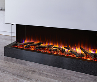 SimpliFire Scion Trinity three-sided linear electric fireplace