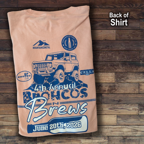 Peach Color -  2026 Broncos 'N Brews Event Tee – M2M Exclusive