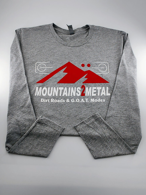M2M Heather Gray Bronco Dirt Roads & G.O.A.T Modes Long Sleeve Shirt